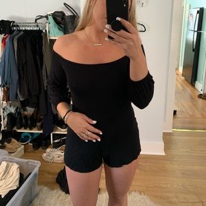 Black off the shoulder romper